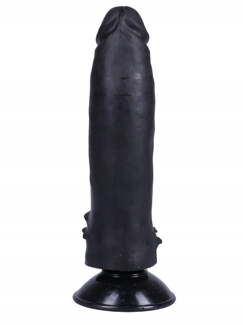 Черный фаллоимитатор-реалистик на присоске №10 - 17 см.